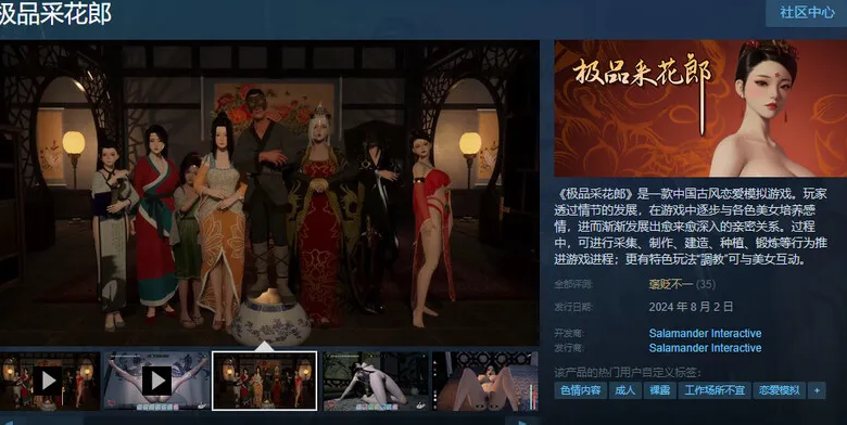 图片[2]-【国风武侠3D互动/后宫/开放世界/全动态/pc】极品采花郎 V1.2.3  STEAM官中【 pc/6.30G】-次元小屋